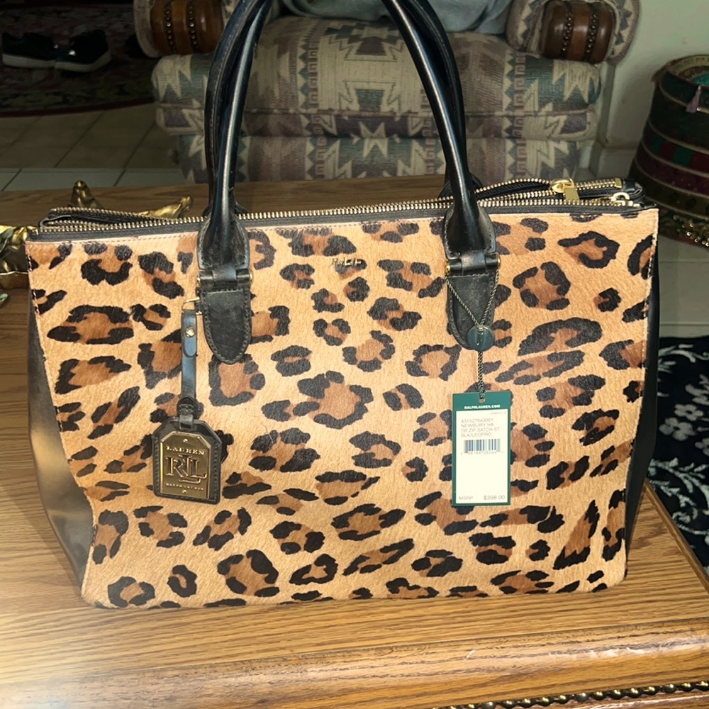 Ralph Lauren Leather Cheetah Purse